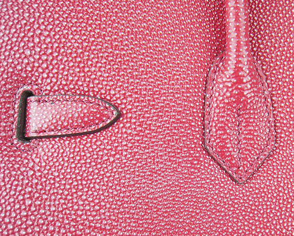 High Quality Fake Hermes Birkin 35CM Pearl Veins Leather Bag Red 6089